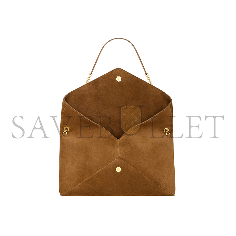 YSL CASSANDRE LARGE POUCH ON CHAIN IN SUEDE 8558021U80W2916 (35*22*3cm)